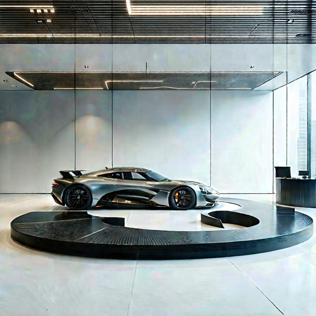 Automotive Technology In Tech Office With Sleek Silver