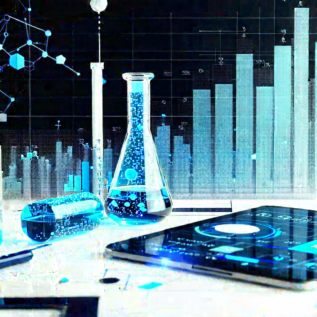 Financial Technology In Modern Laboratory With Table Cell
