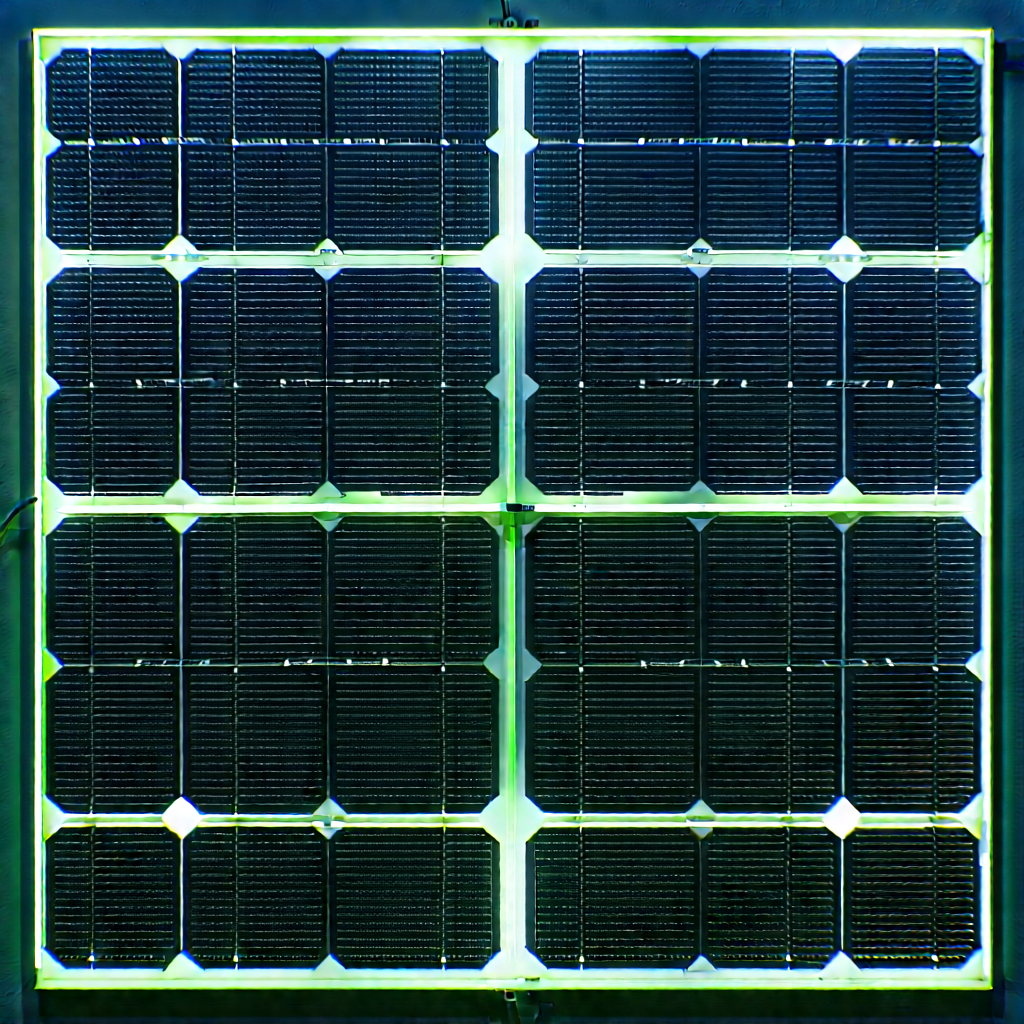 Solar panel with neon accents