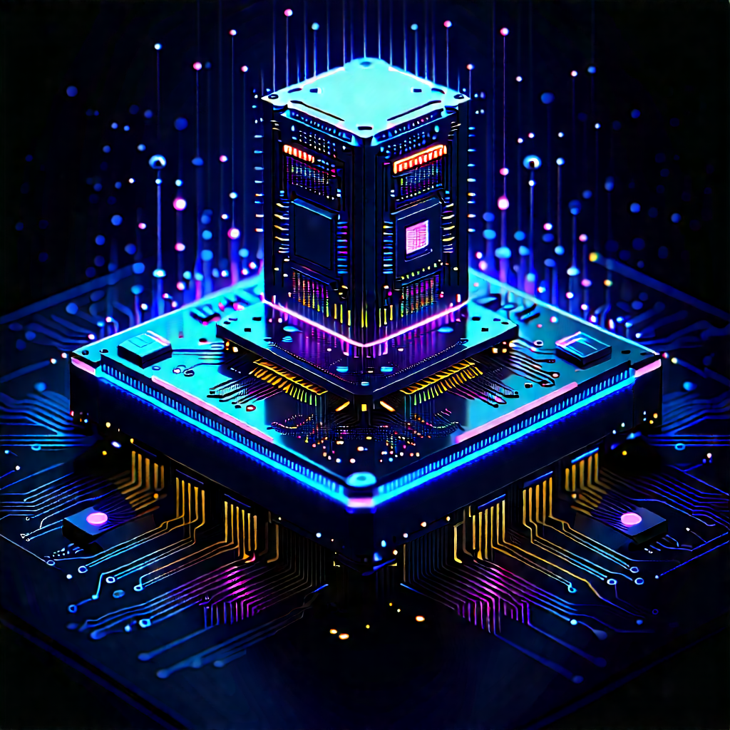 Quantum computer with neon accents