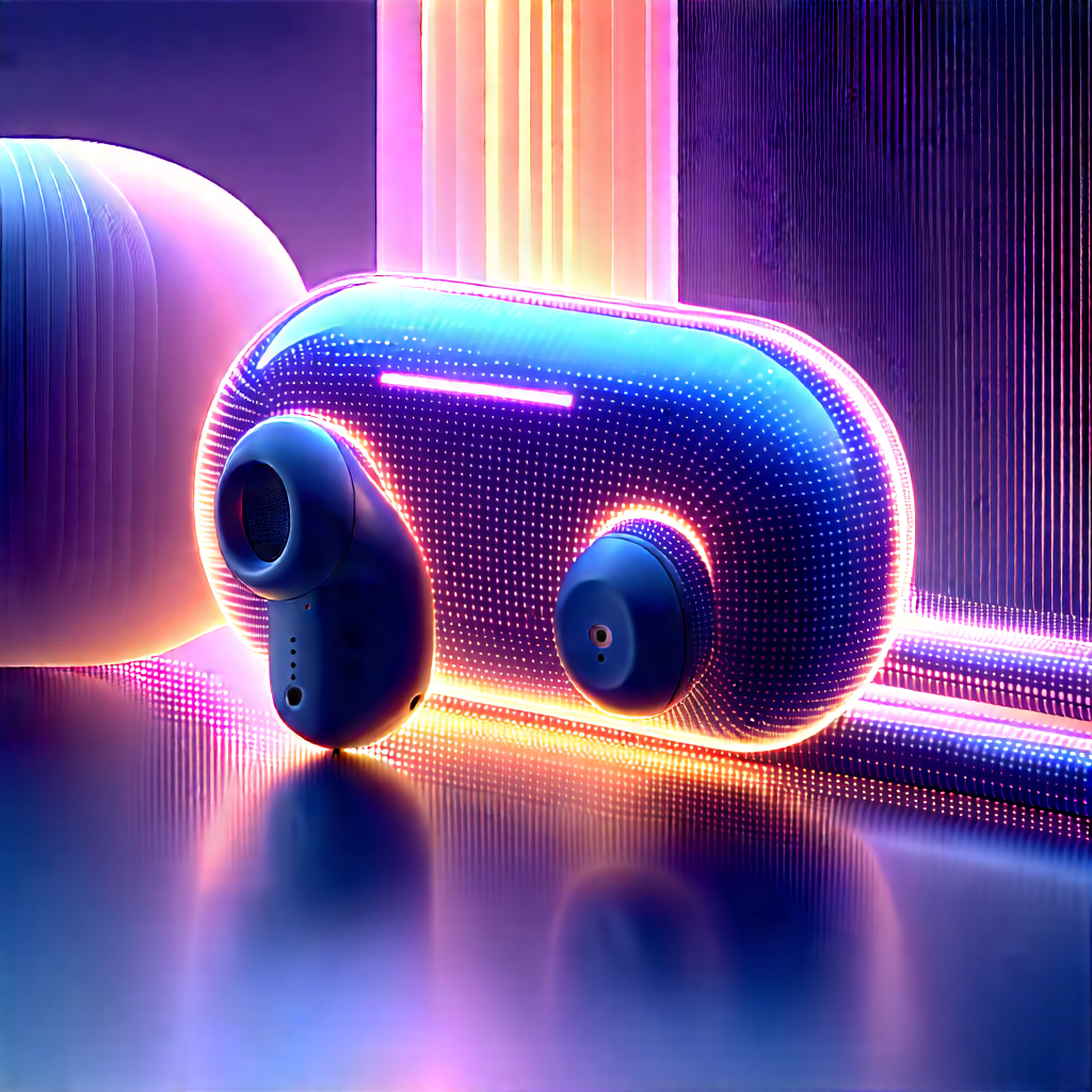 Wireless Earbuds With (digital:1.48) Artwork With Futuristic-looking Speaker