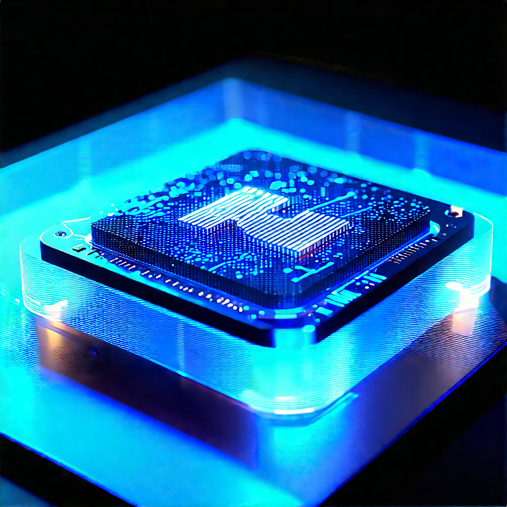 Financial Technology In Modern Laboratory With Blue Square