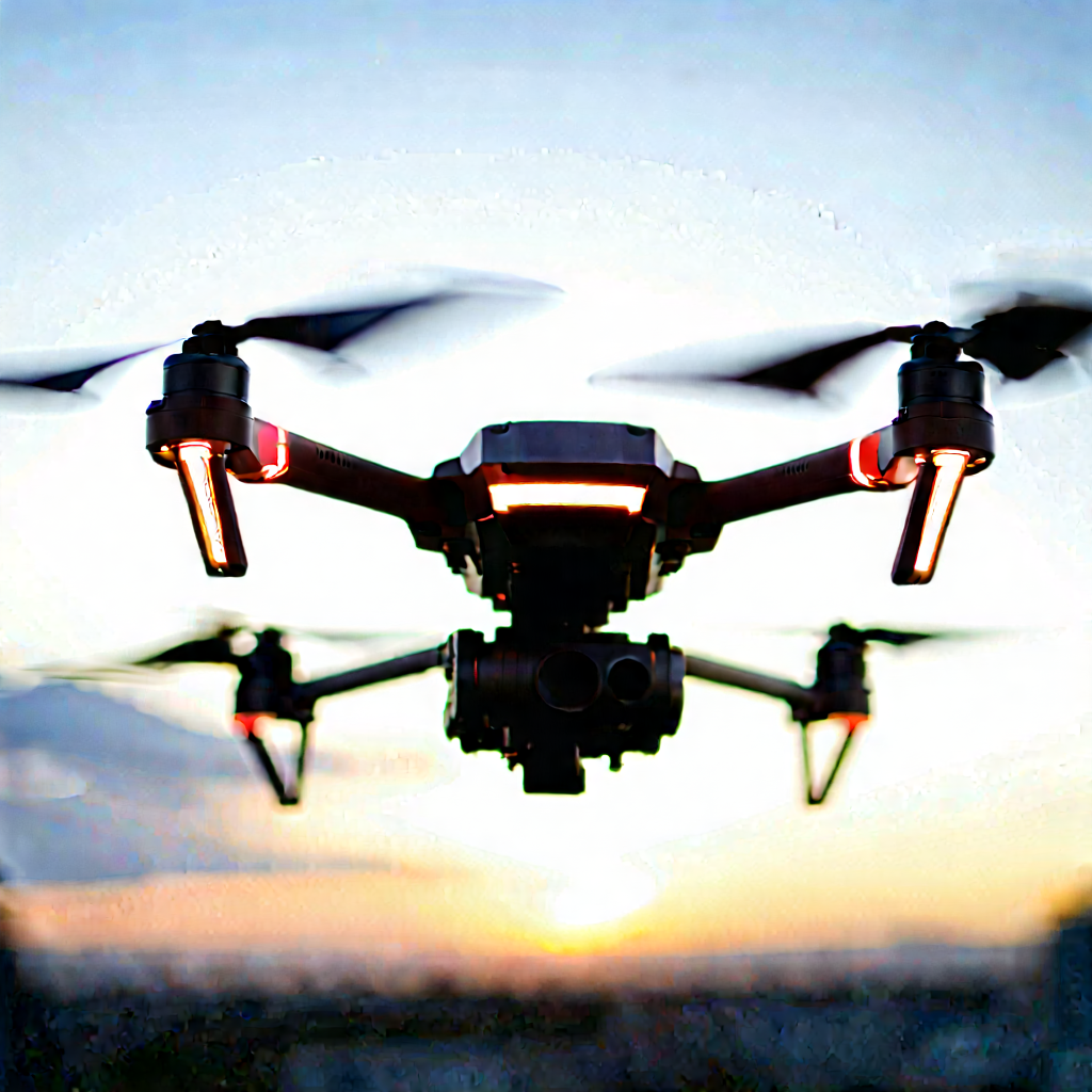 Drone With Digital Artwork With Black Drone