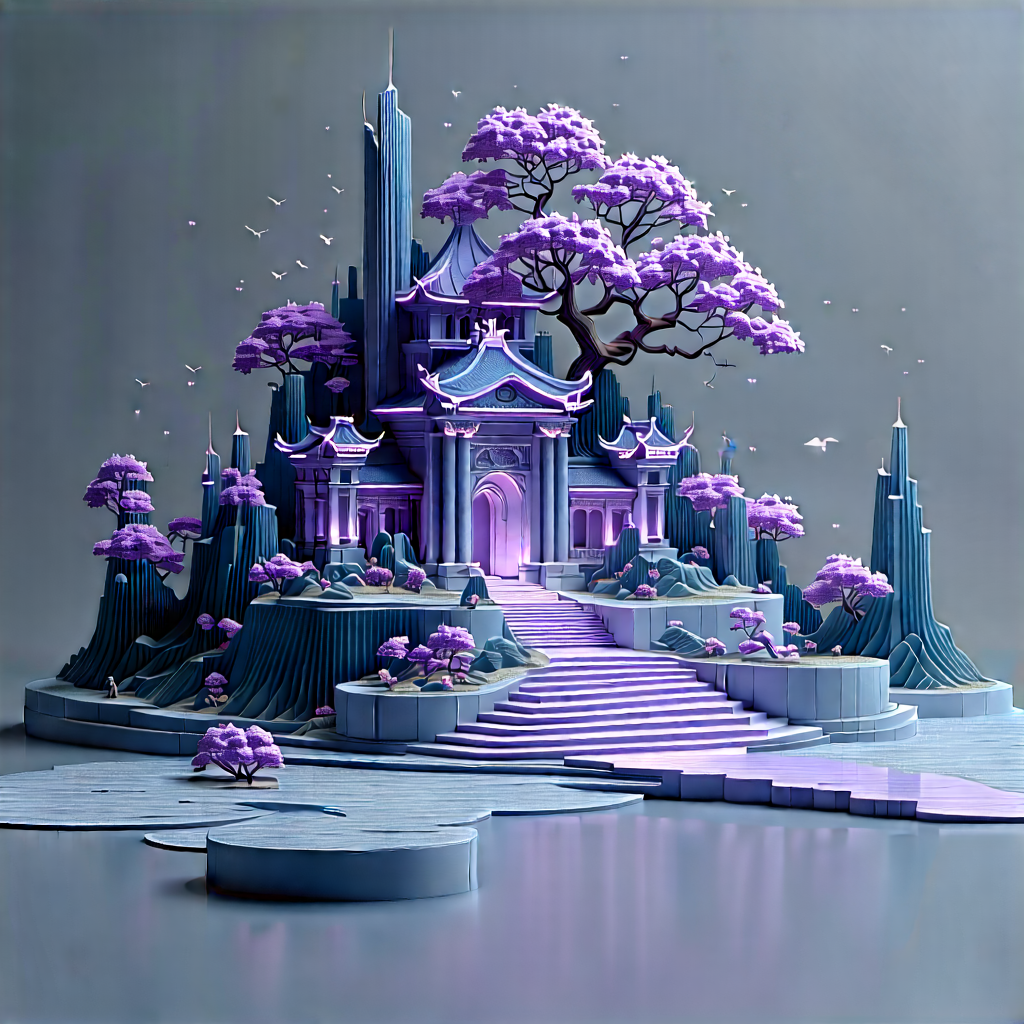 (digital:1.16) Transformation Visualization With Purple Castle