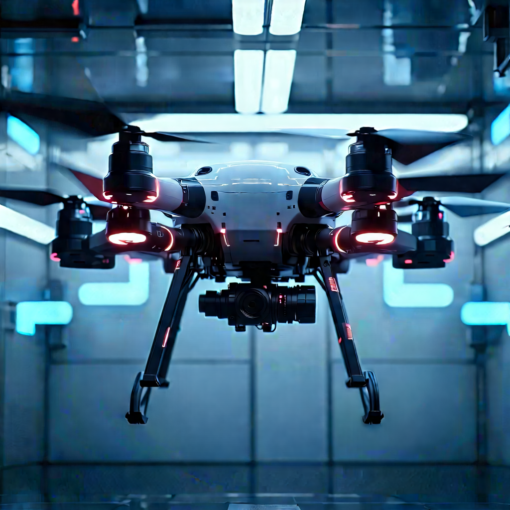 Drone With User Interface With White Drone