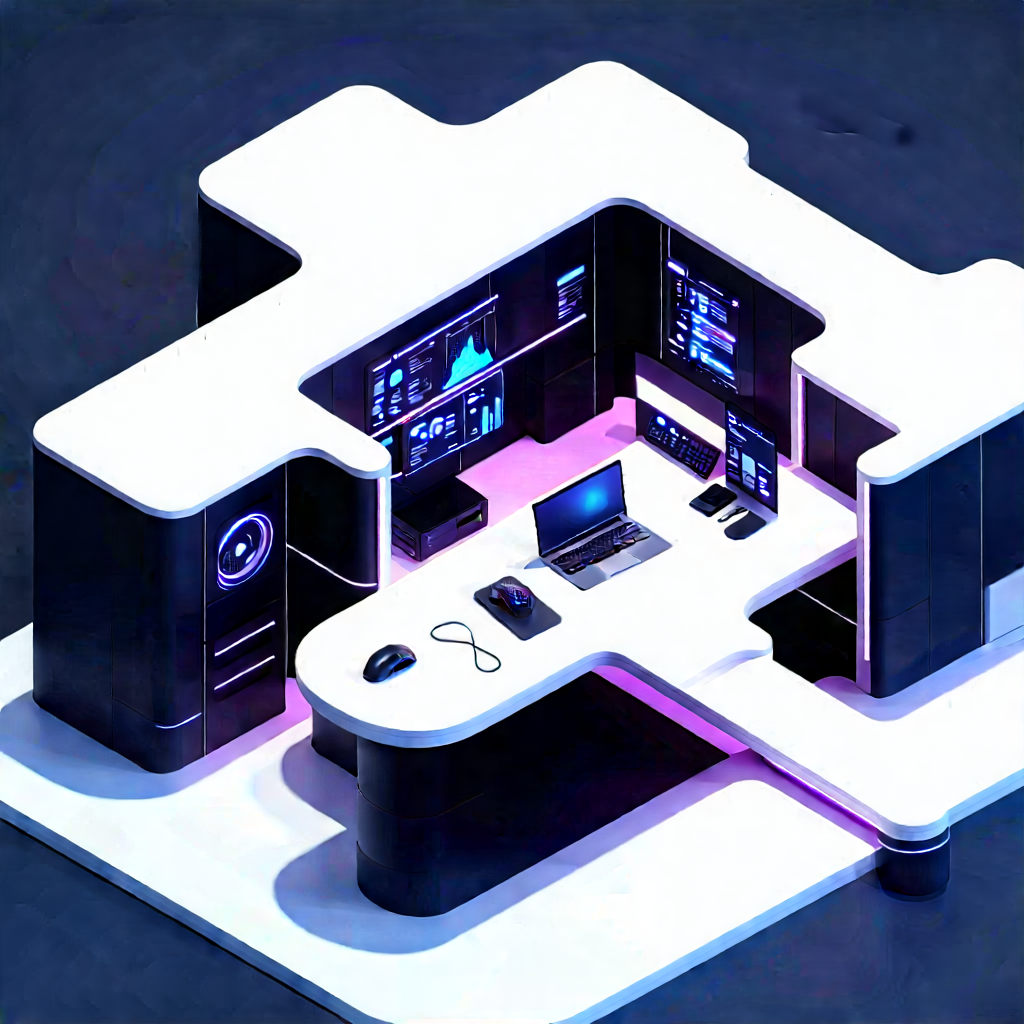 (futuristic:1.49) Tech Startup Office With Image, There