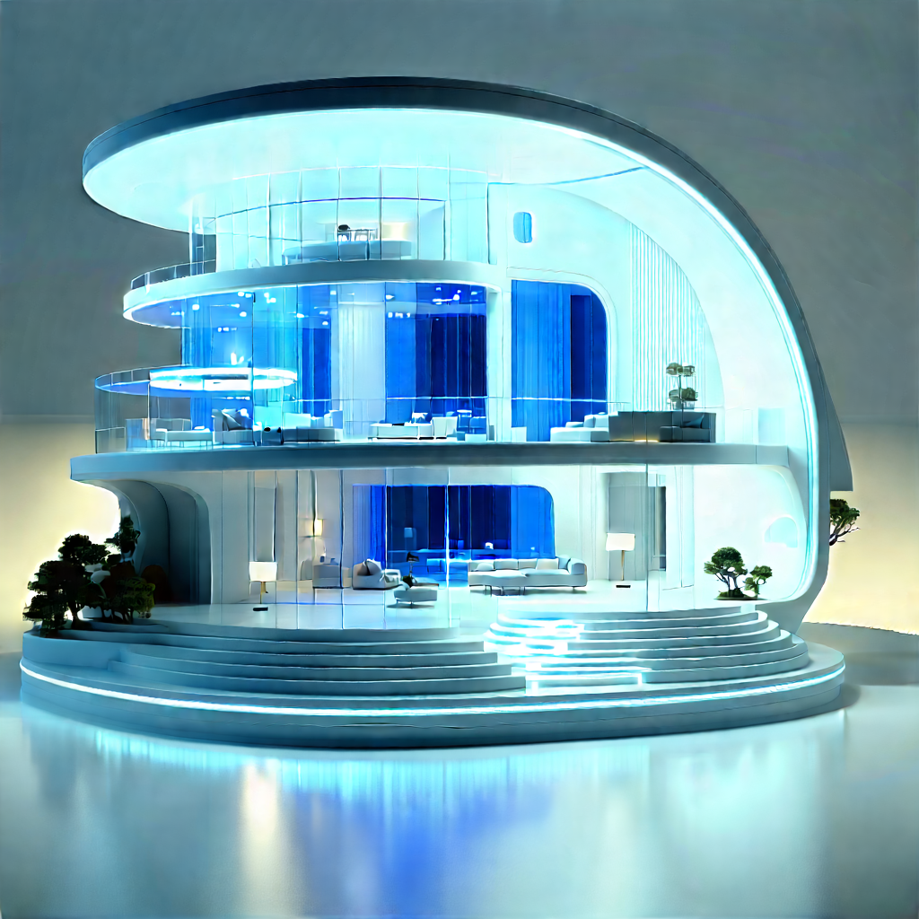 Futuristic Smart Home With Large, Modern