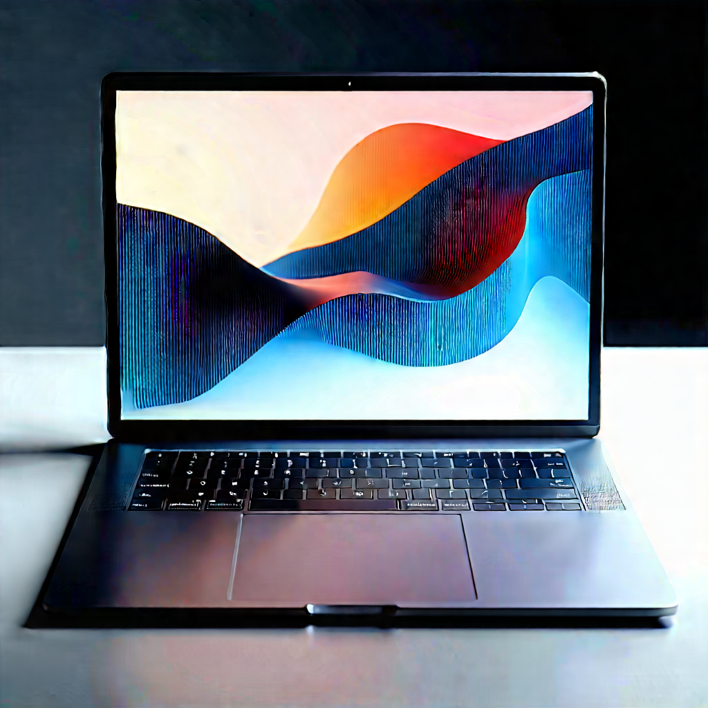 Laptop with data visualization