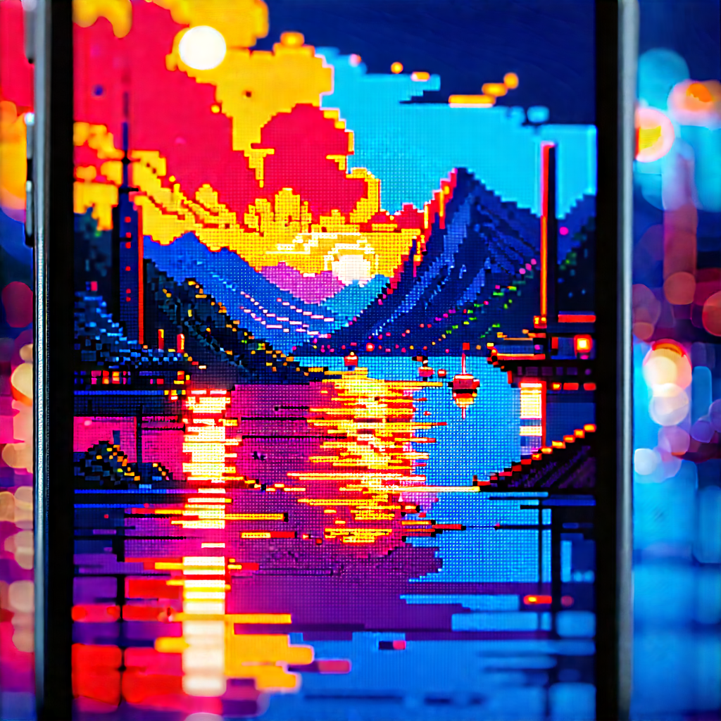 Smartphone with digital artwork