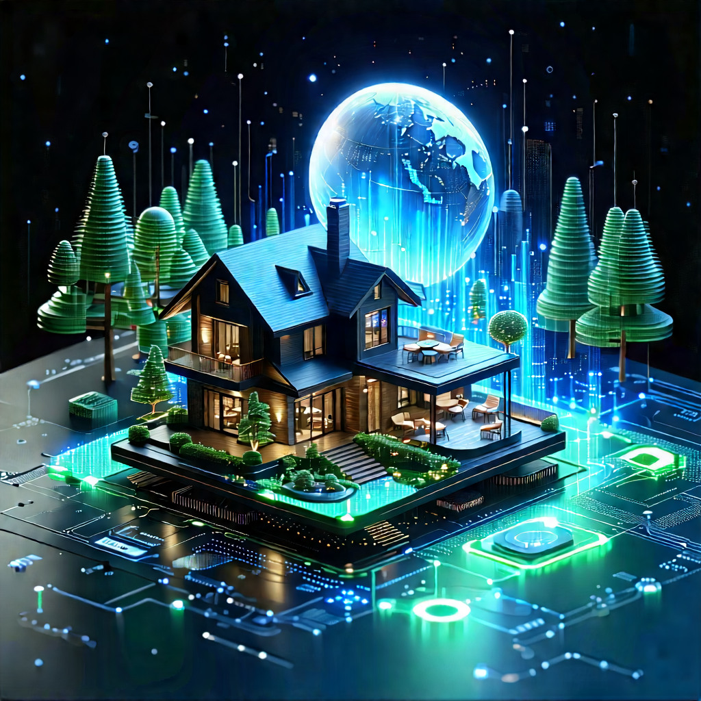 Smart Home Device With Data Visualization With Image, There