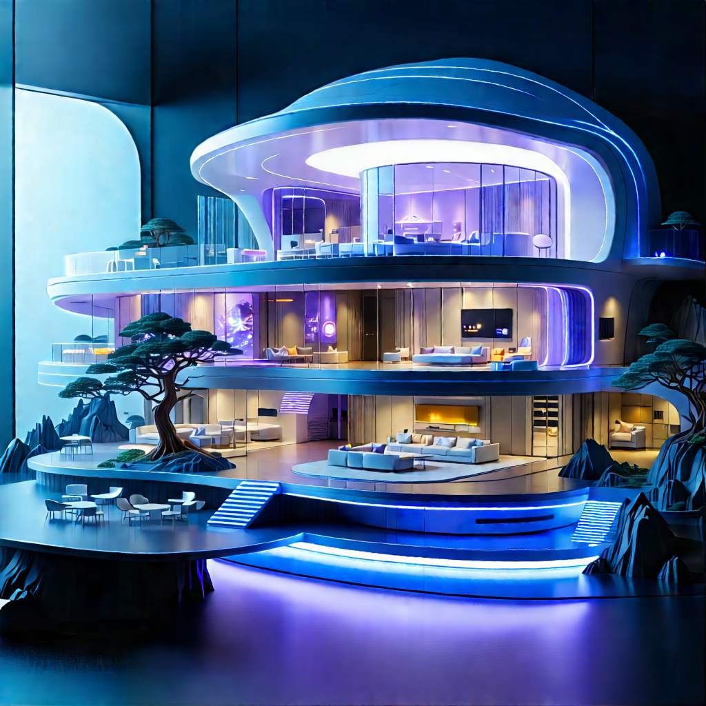 (futuristic:1.22) Smart Home With Model Futuristic