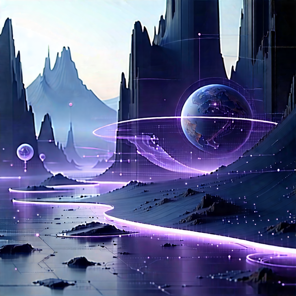 Futuristic digital workspace