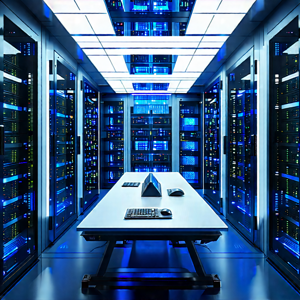 (futuristic:1.16) Server Room With Image, There