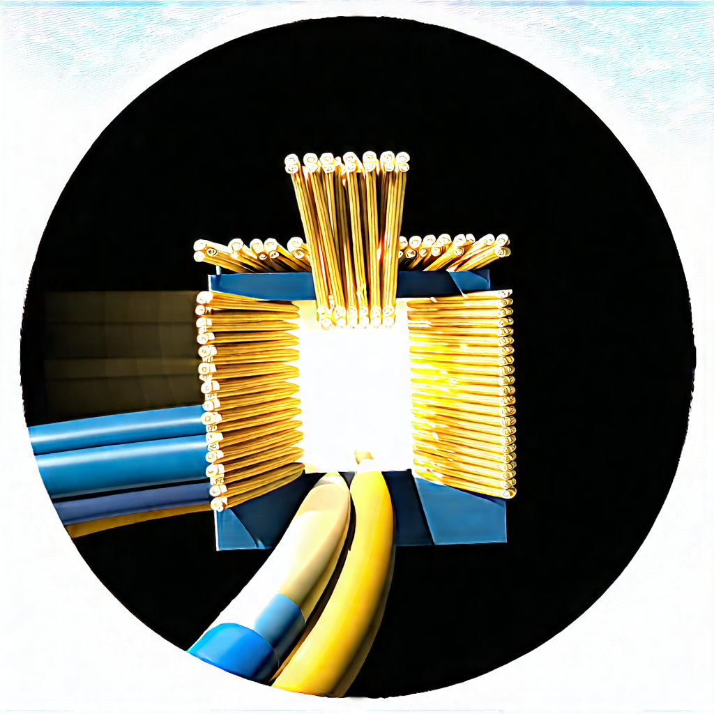 Close-up Of Fiber Optic Cables With Large Group