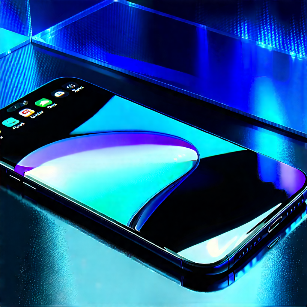Smartphone With Holographic Display With Smartphone Blue