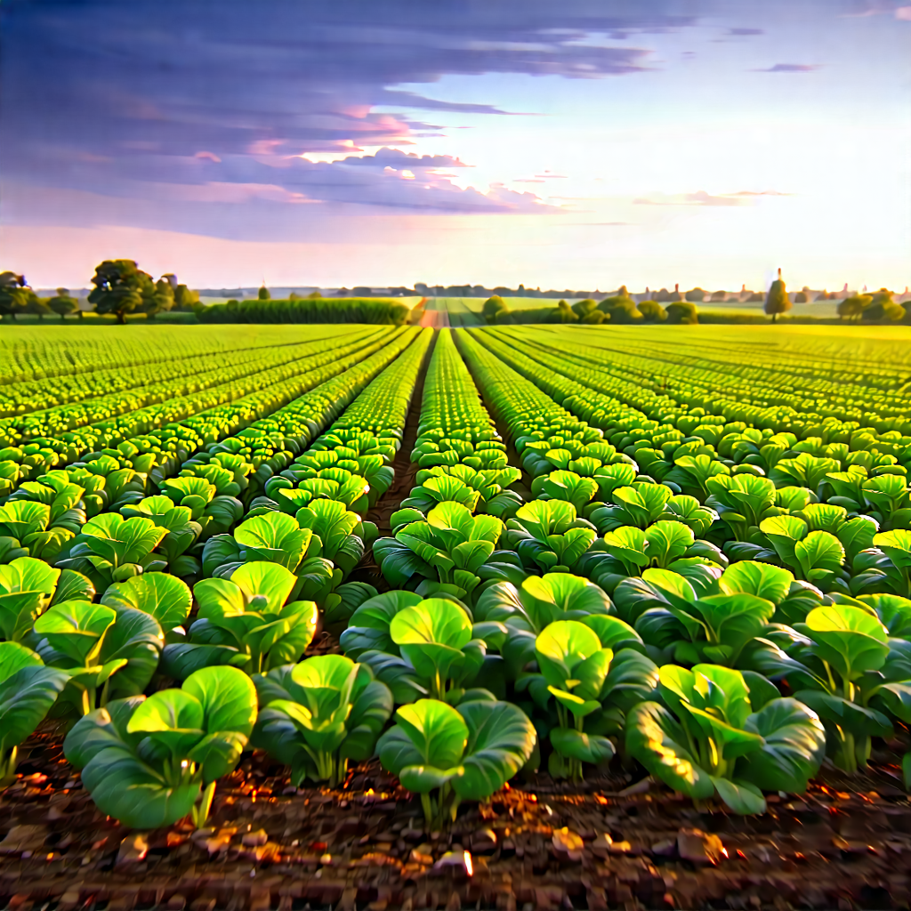 Agricultural Technology In Tech Office With Large Field