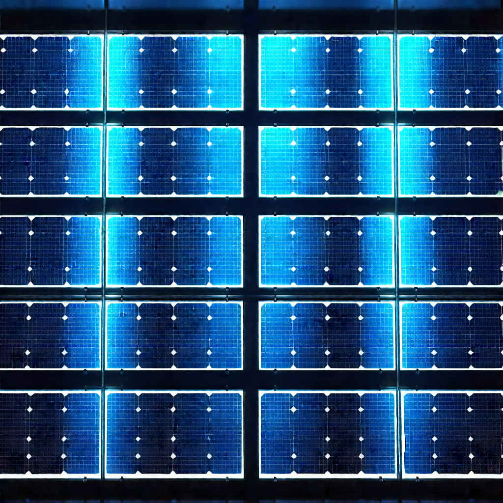 Solar panel with blue light (glow:1.37)