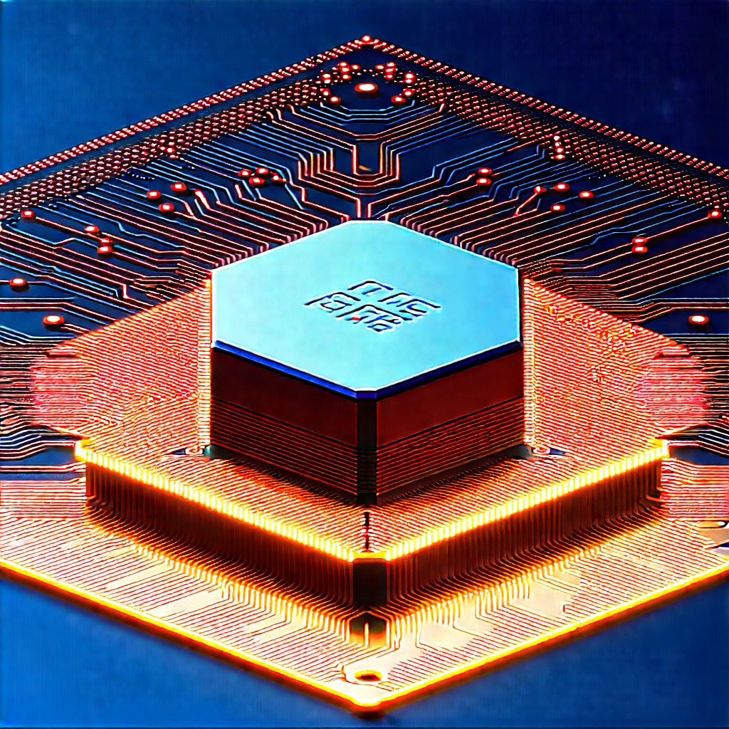 Close-up of microprocessor