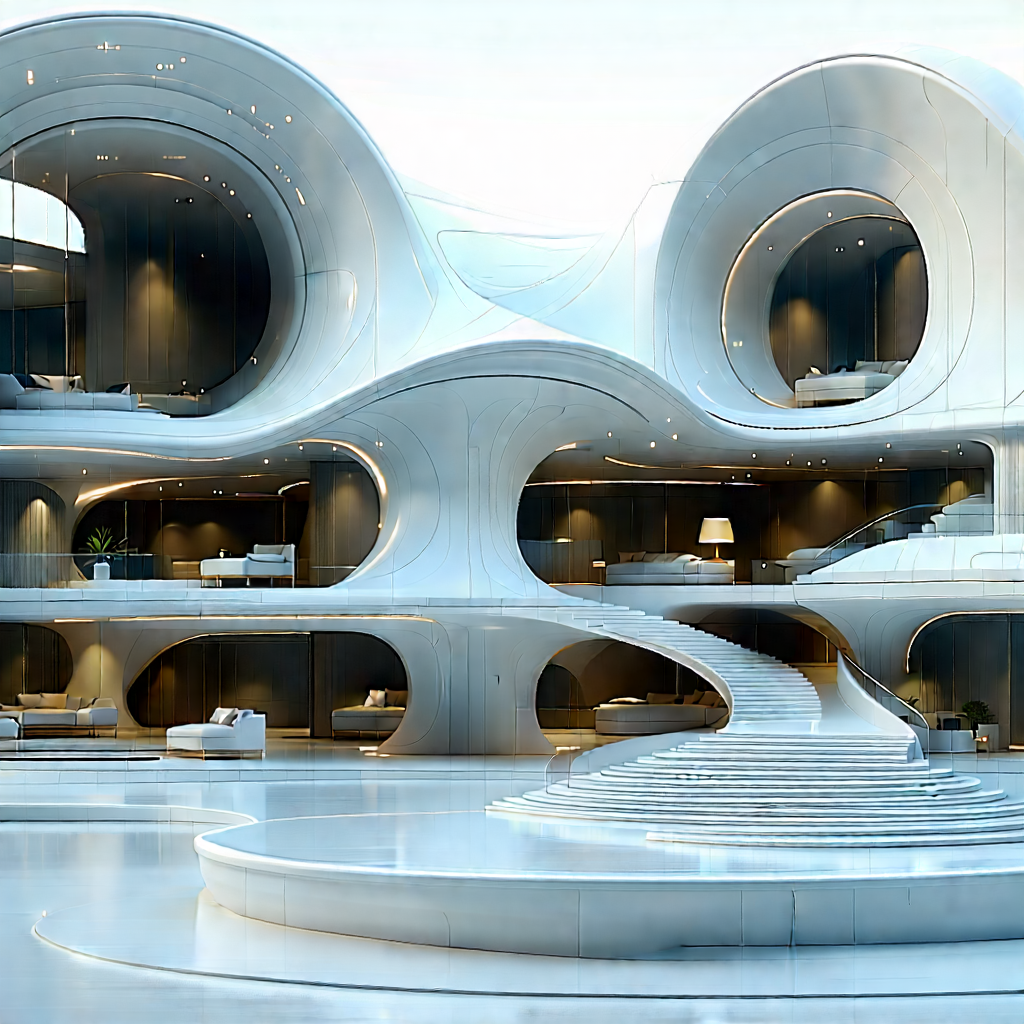 Futuristic Smart Home With Large, Modern