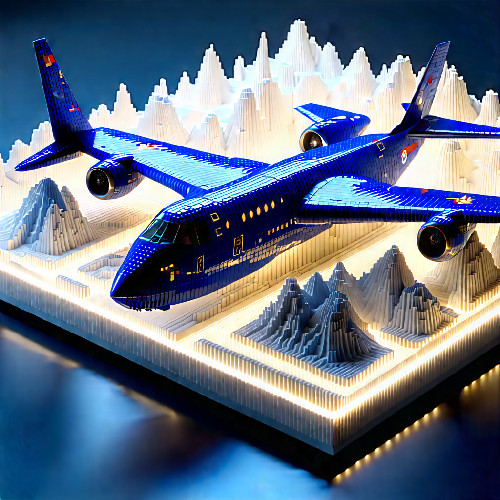 Aerospace Technology In Research Center With Blue Airplane