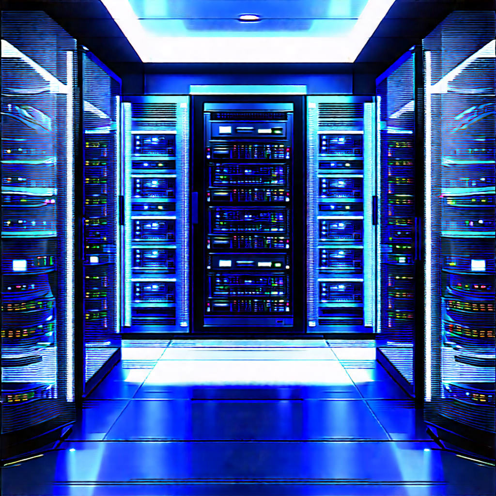 (futuristic:1.31) server room