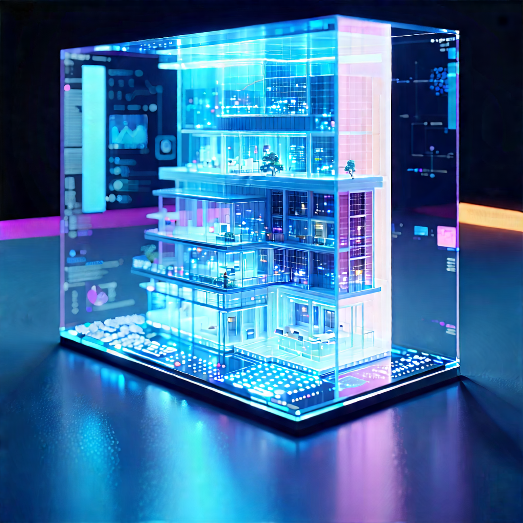 Educational Technology In Research Center With Blue White