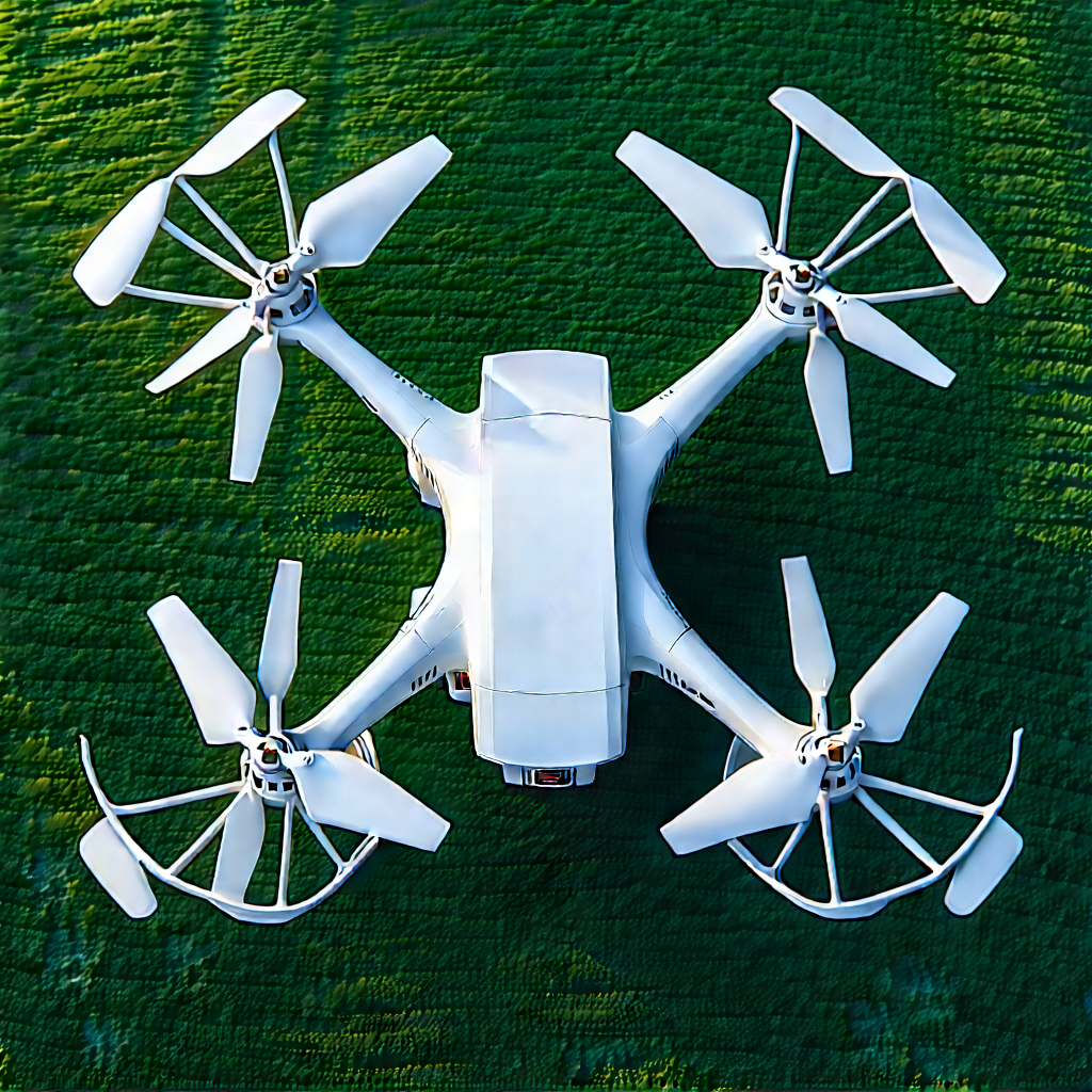Drone With (digital:1.27) Artwork With White Drone