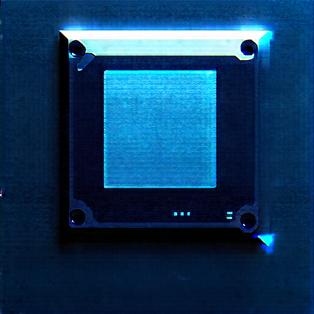 Microchip with blue light glow