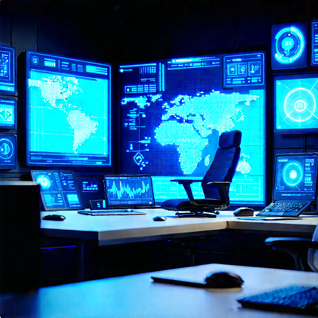 Healthcare Technology In Tech Office With Futuristic Computer