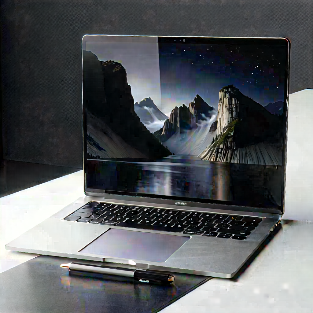 Laptop With (digital:1.39) Artwork With Laptop Computer