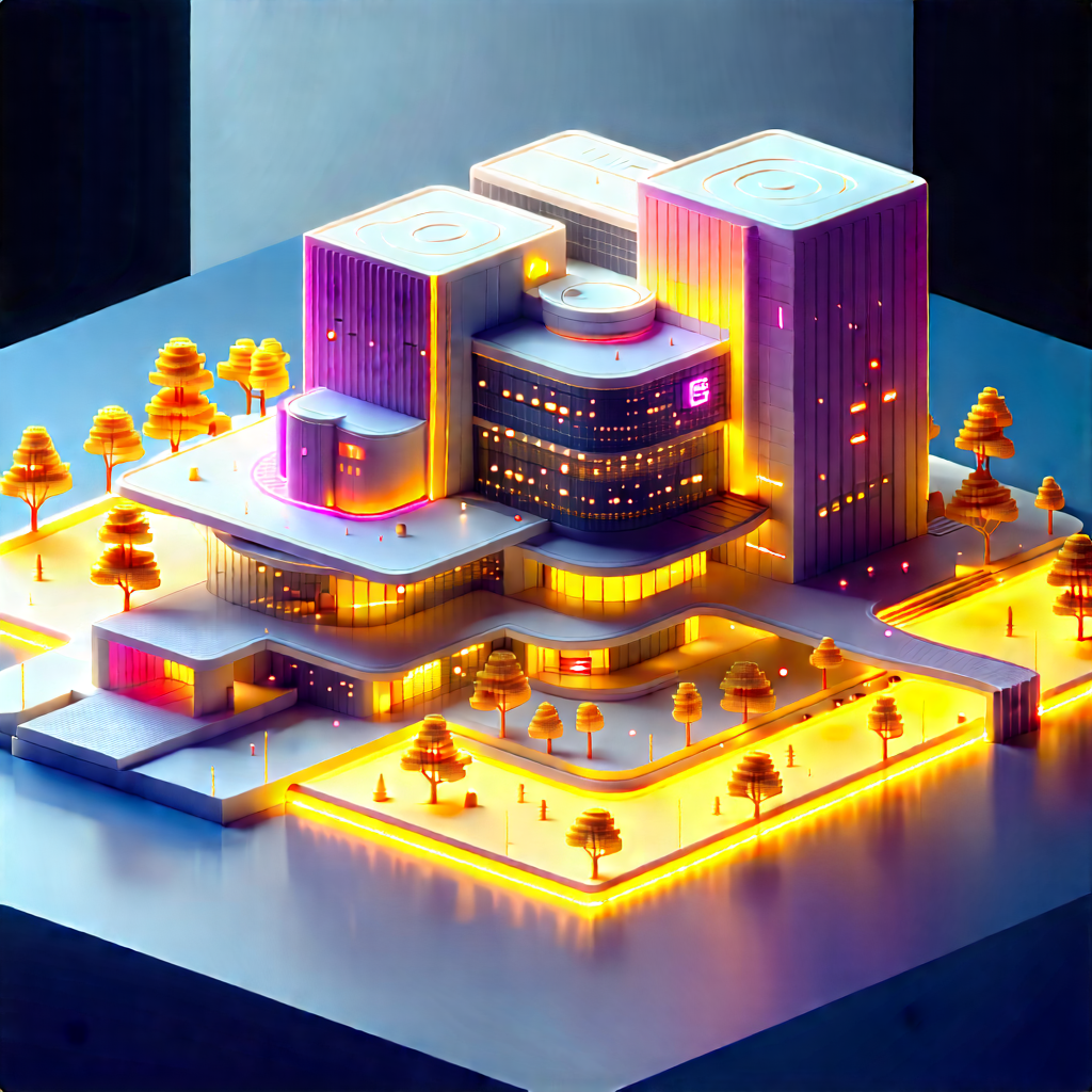 Futuristic Innovation Hub With Model Large