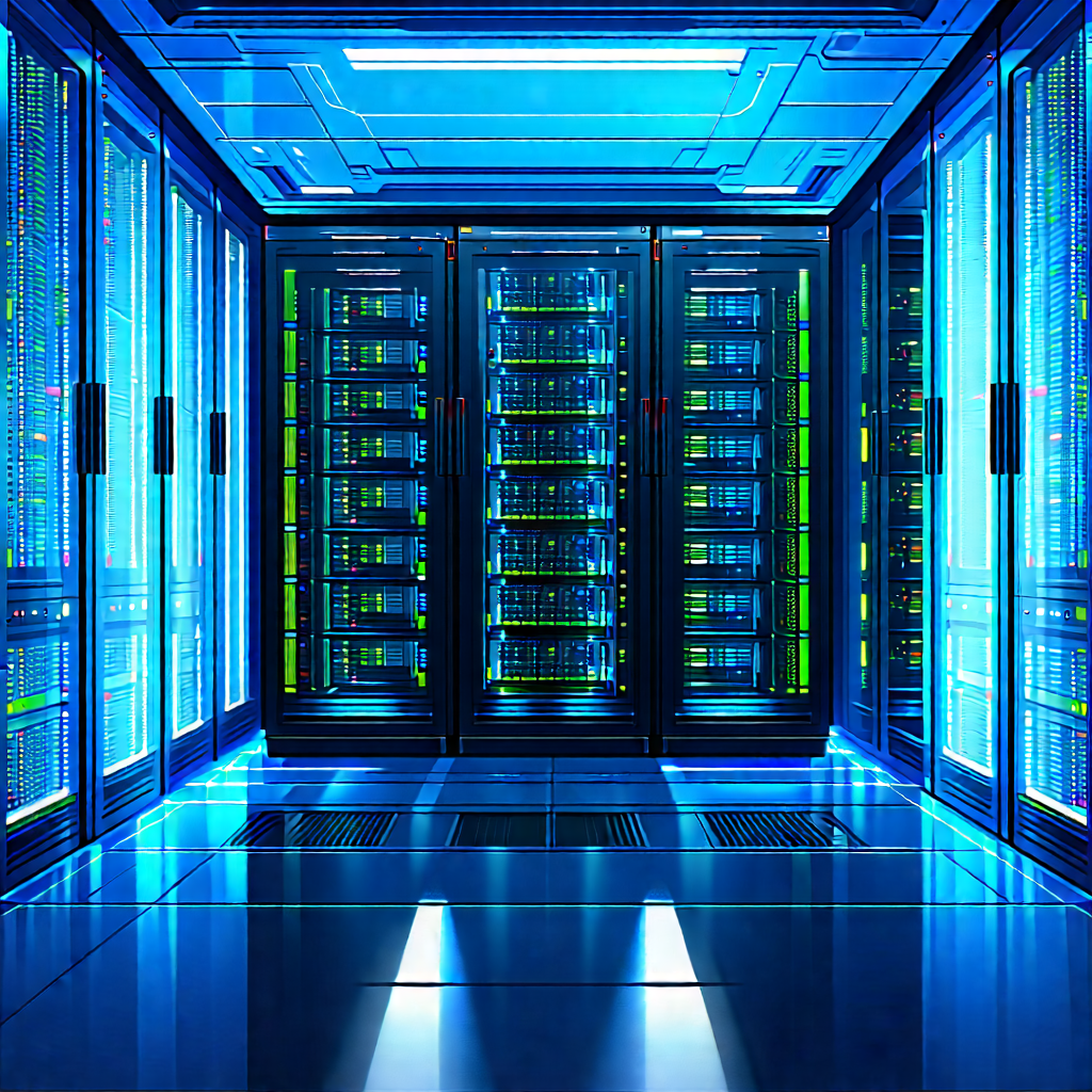 (futuristic:1.44) server room