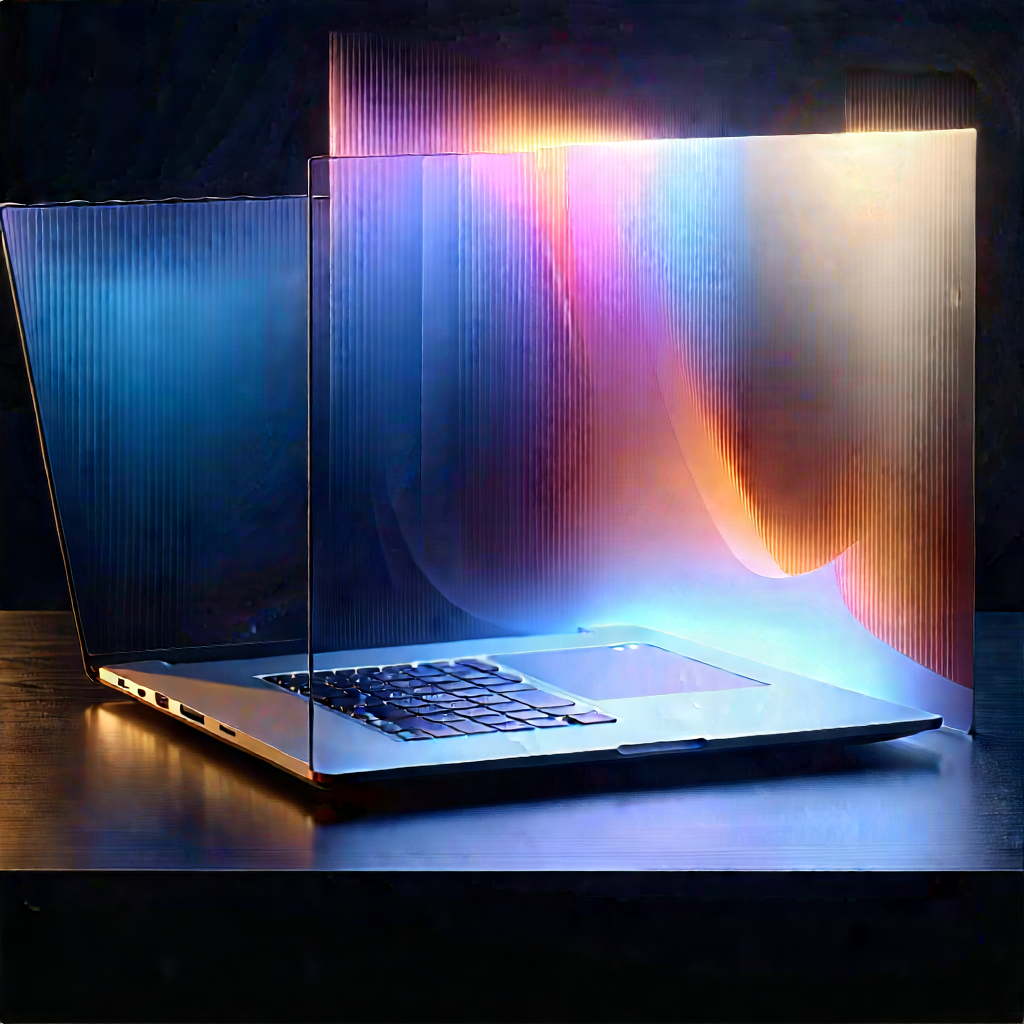 Laptop With Digital Artwork With Laptop Computer