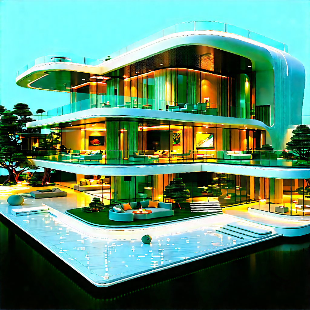 Futuristic Smart Home With Large, Modern