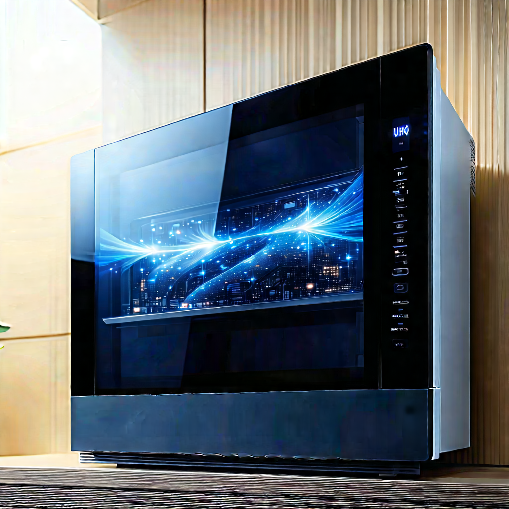 Innovative Smart Appliance Design With Black Microwave