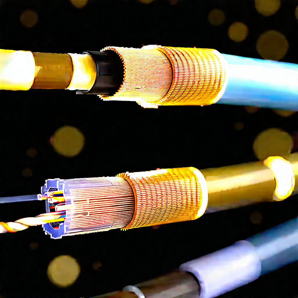Close-up Of Fiber Optic Cables With Image, There