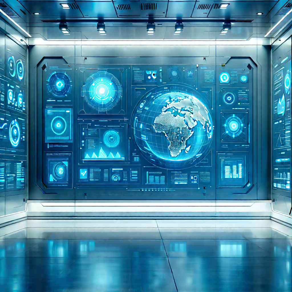 Futuristic tech startup office