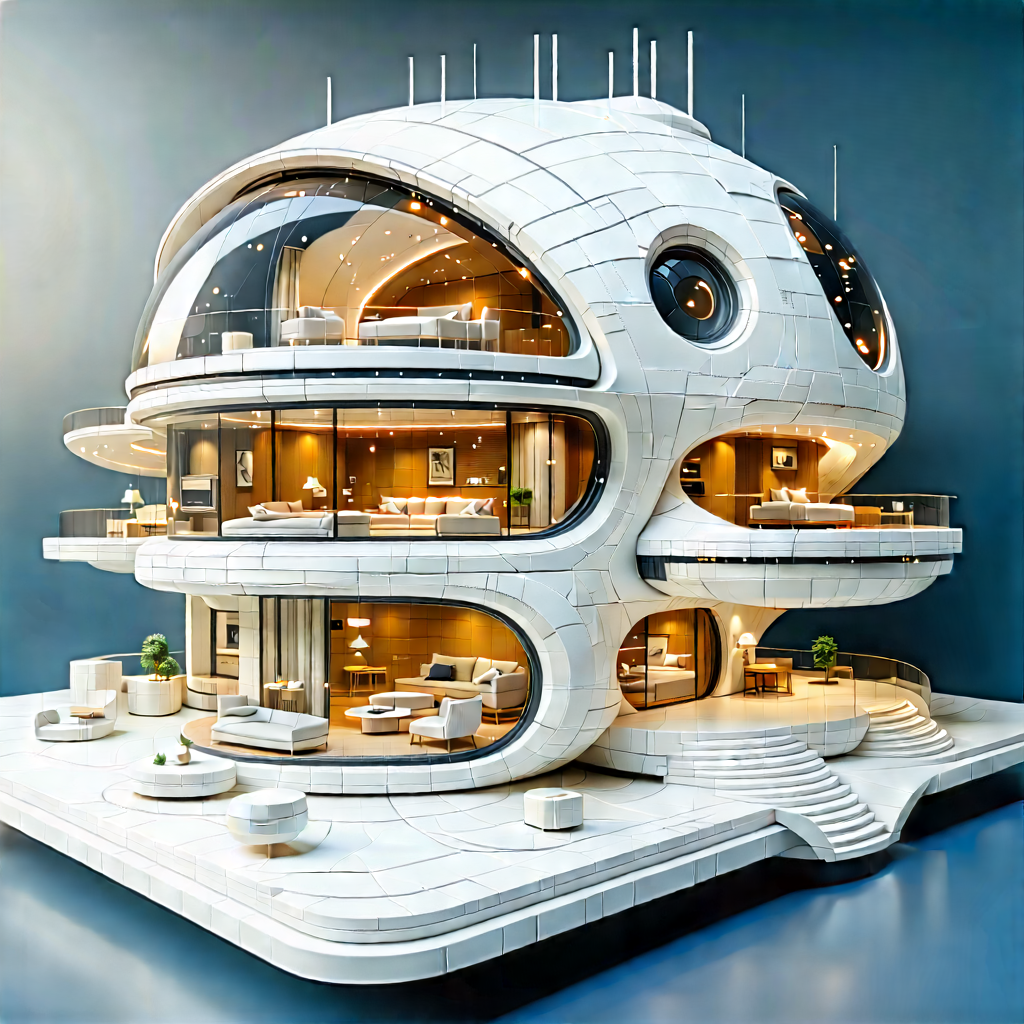 (futuristic:1.47) Smart Home With Large, Futuristic-looking