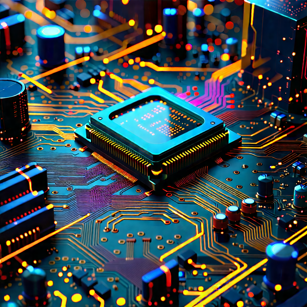Close-up of electronic circuit