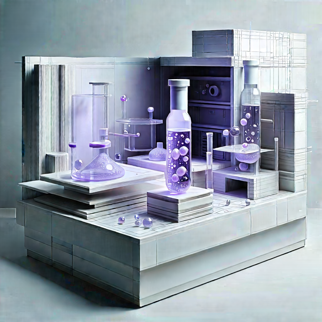 Educational Technology In Modern Laboratory With White Model