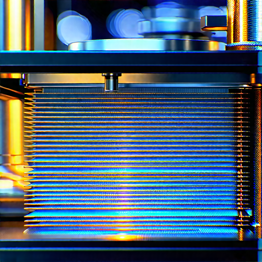 Close-up Of Cooling System With Blue Yellow