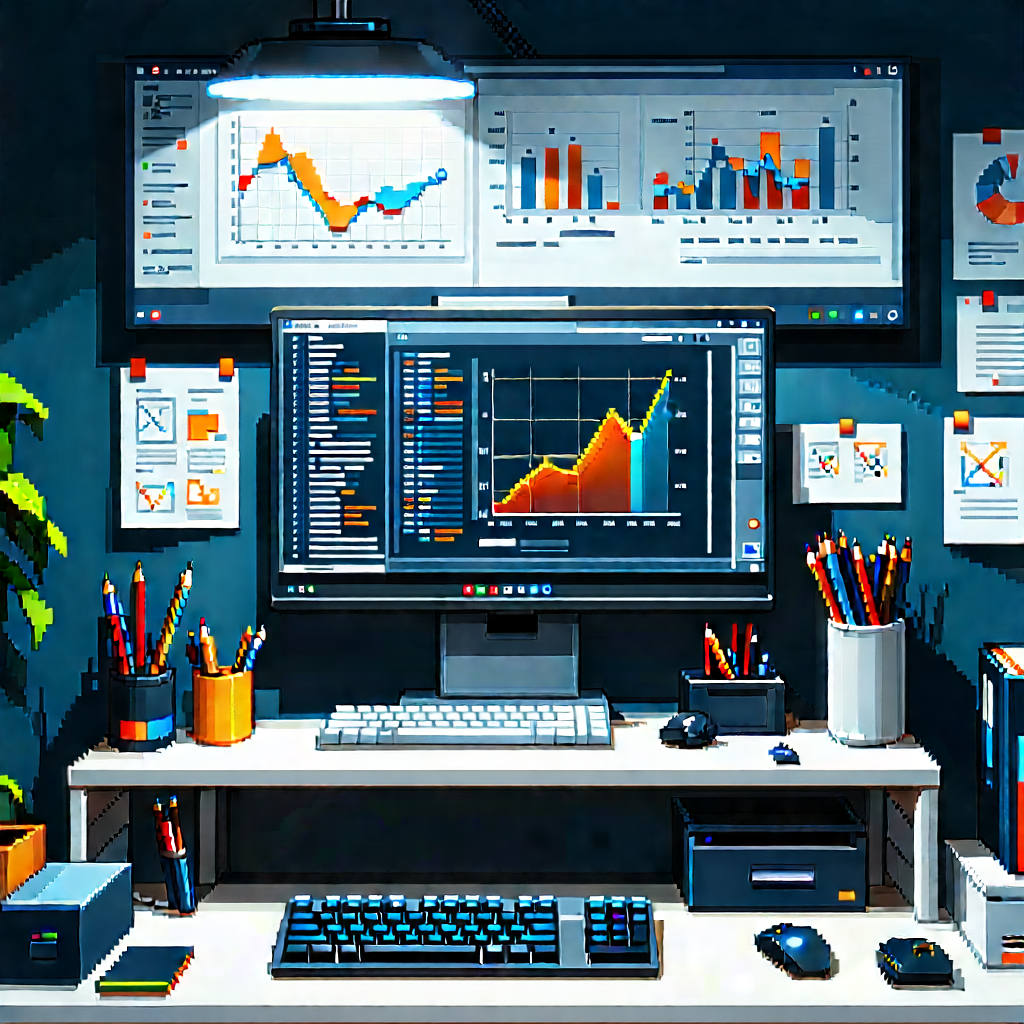 Educational Technology In Tech Office With Computer Desk