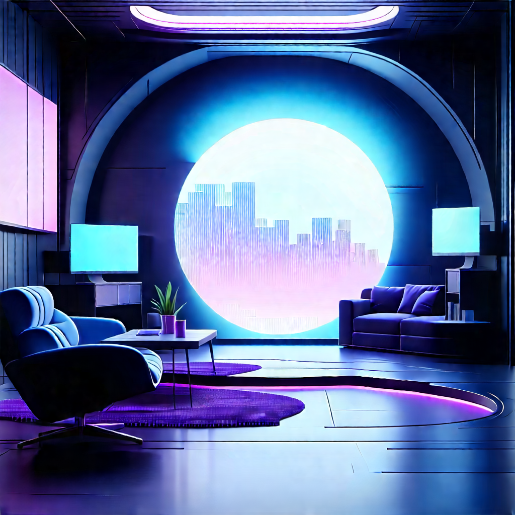 Futuristic Tech Startup Office With Image, There