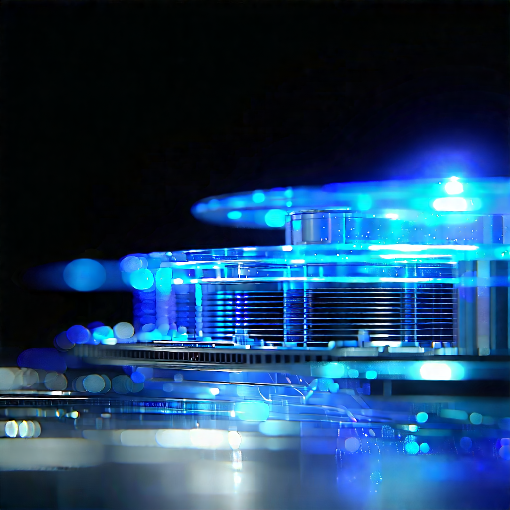 Close-up Of Cooling System With Large, Blue,