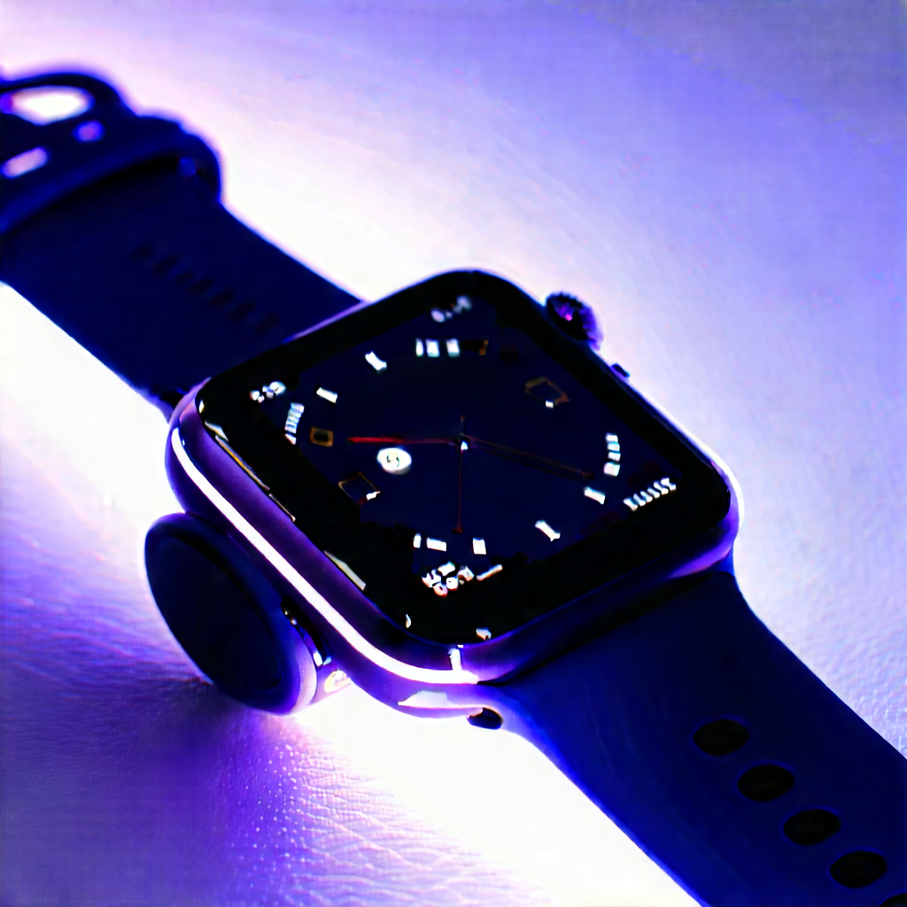 Smart Watch With Glowing Screen With Blue Watch
