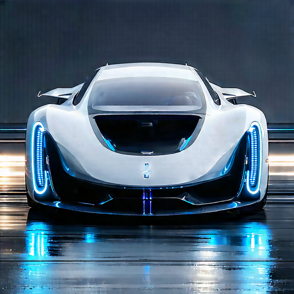 Innovative Electric Vehicle Design With Sleek White