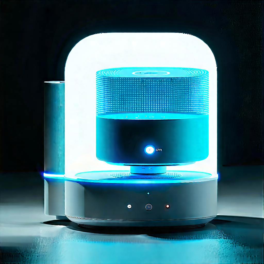 Smart Home Device With User Interface With Blue White