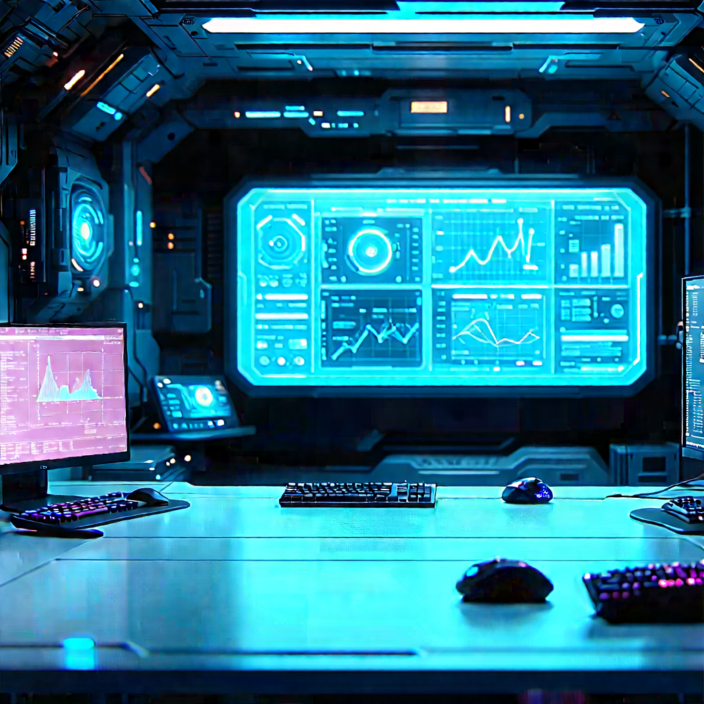 Futuristic tech startup office