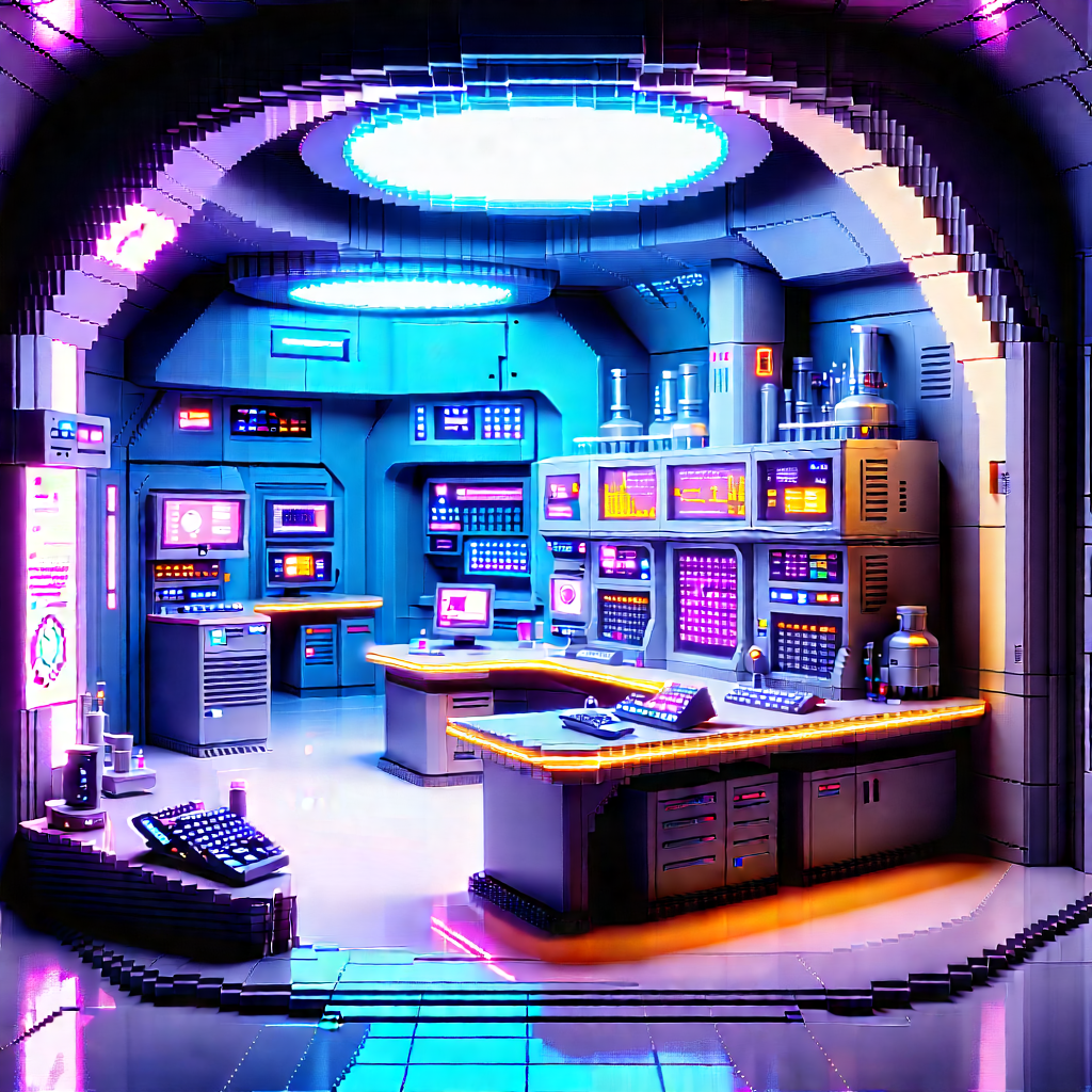Futuristic research laboratory