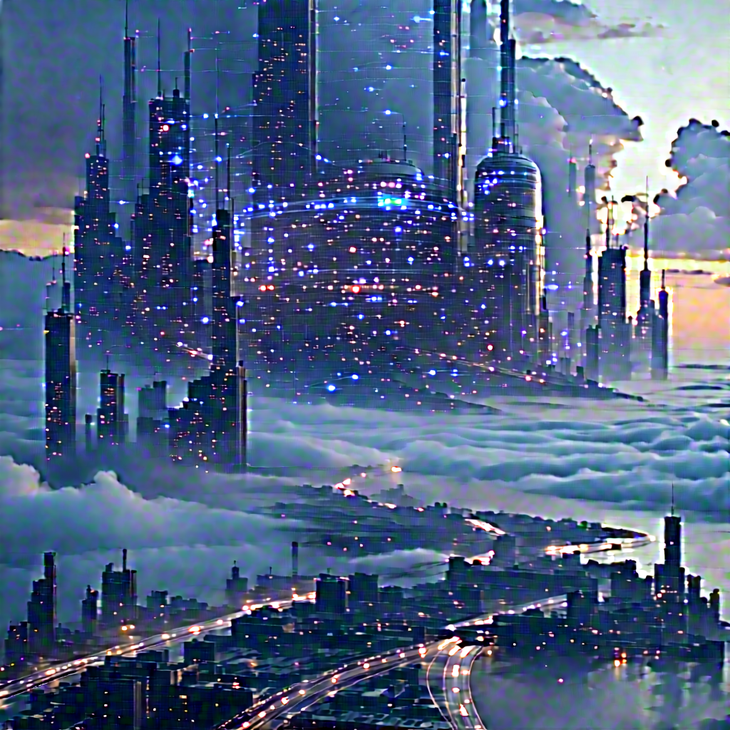 (digital:1.45) Transformation Visualization With Futuristic Cityscape